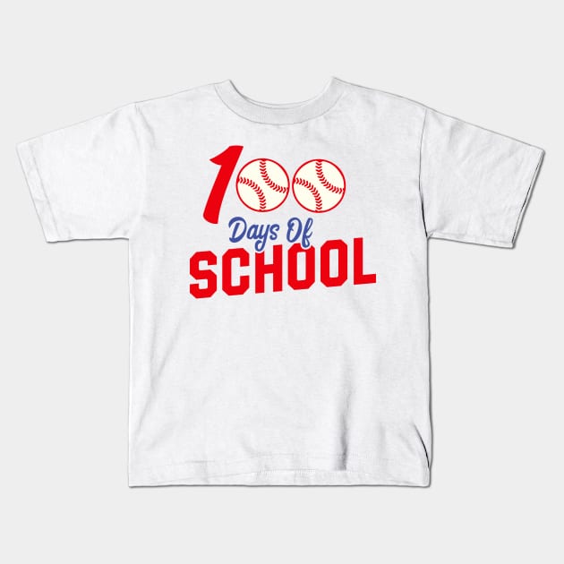 100 Days of School Apparel 100th Day Baseball Teacher Kids Kids T-Shirt by uglygiftideas